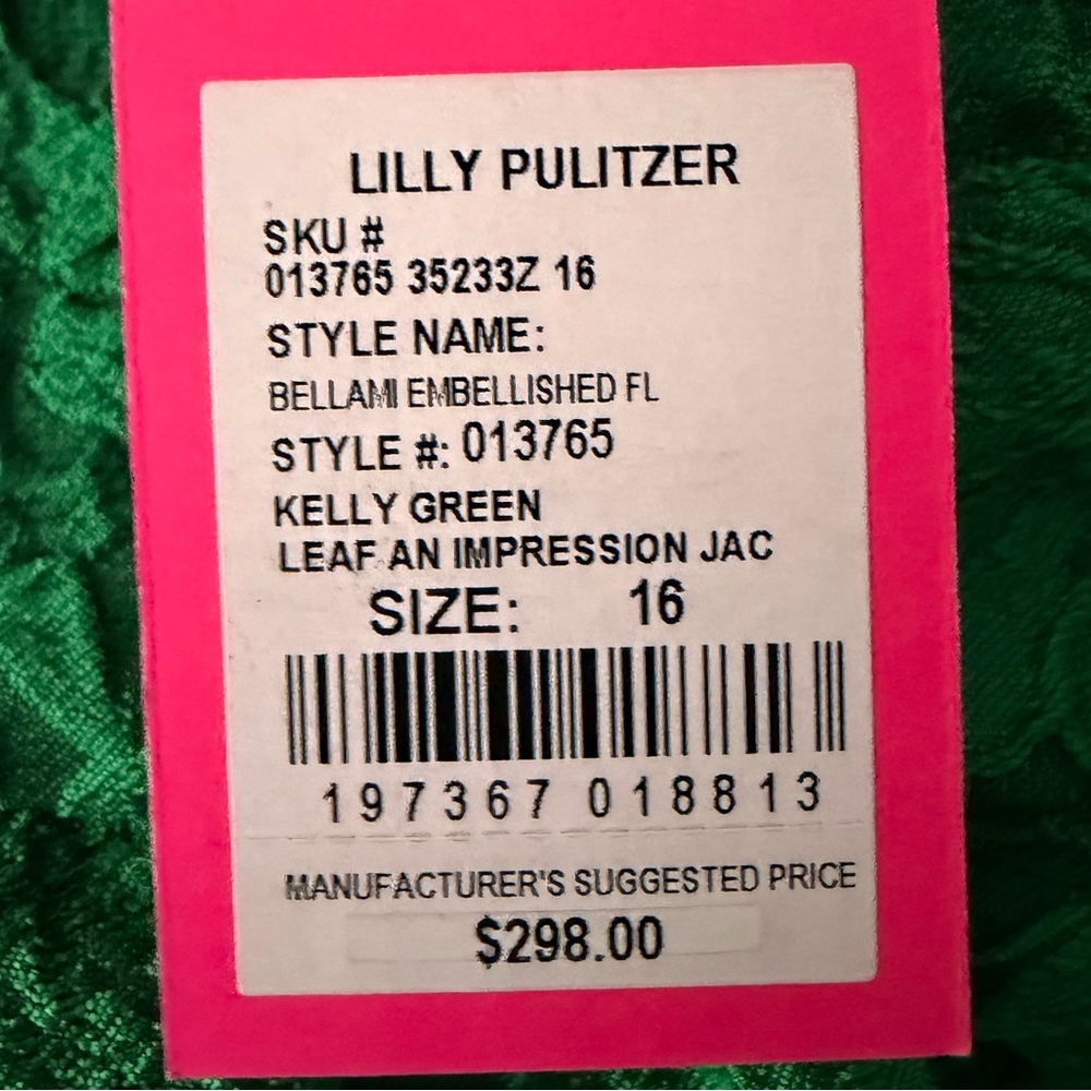 Lilly Pulitzer Kelly Green Bellani Embellished Size 16 Dress BNWT *NEVER WORN* - Picture 4 of 9